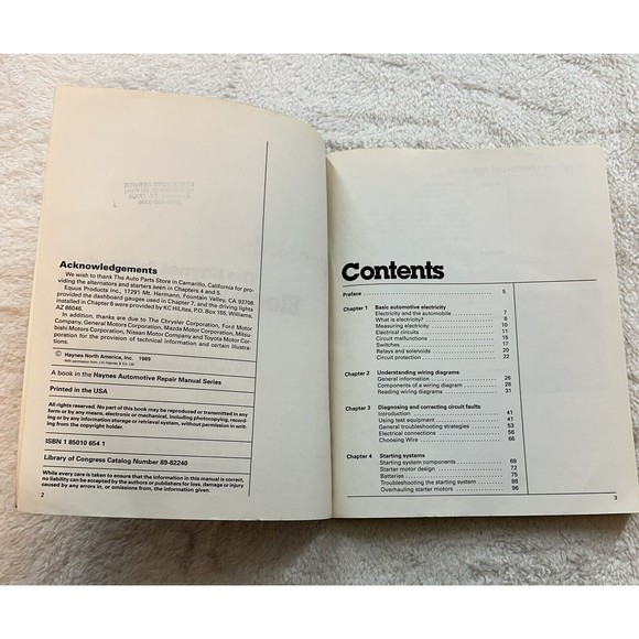 1989 Specialized Haynes Automotive ELECTRICAL Manual 10420 Auto Techbook - Picture 5 of 10